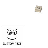 開いた目のゴム印で微笑む顔 ラバースタンプ (押印)