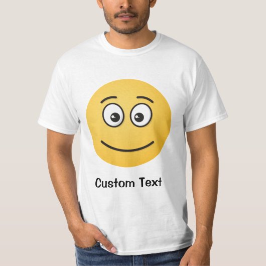 開いた目のTシャツで微笑む顔 Tシャツ (正面)
