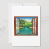 開いた窓から川を流れる風景招待状 招待状 (正面)