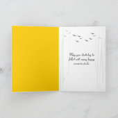 開いた窓に熱帯性のヤシの木 カード (内部)