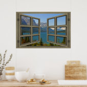 開いた窓のポスターを通してセント・メアリー湖 ポスター (キッチン)