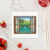 開いた窓を通って川の紙ナプキンス スタンダードカクテルナプキン (インサイチュ)