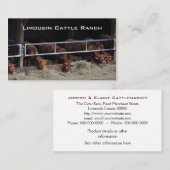 開いた納屋で食べ物を与えている牛 名刺 (正面/裏面)