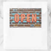 開いた記号 長方形シール (バッグ)