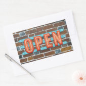 開いた記号 長方形シール (封筒)