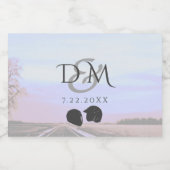 開いた道のオートバイの結婚式の夢 リキュールボトルラベル (シングルラベル)