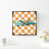 開いた道1の衝突 スクエア壁時計 (ホーム)