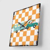 開いた道1の衝突 スクエア壁時計 (傾斜)