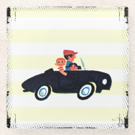 開いた道3の衝突 ガラスコースター (正面)