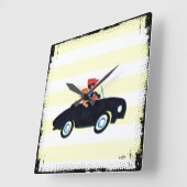 開いた道3の衝突 スクエア壁時計 (傾斜)