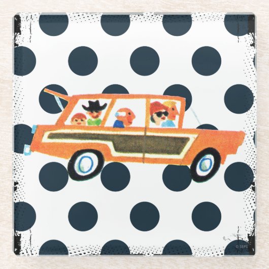 開いた道4の衝突 ガラスコースター (正面)