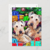 開いたAiredaleのクリスマス今 シーズンポストカード (正面/裏面)