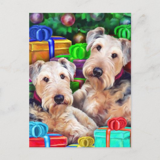 開いたAiredaleのクリスマス今 シーズンポストカード (正面)