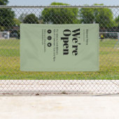 開いているシンプルはっきりした文字の編集可能な色 横断幕 (インサイチュ)