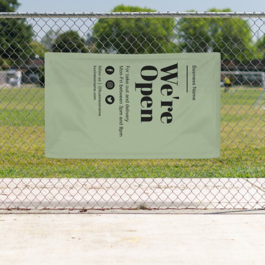 開いているシンプルはっきりした文字の編集可能な色 横断幕 (インサイチュ)