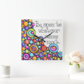 開いている スクエア壁時計 (ホーム)