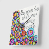 開いている スクエア壁時計 (傾斜)