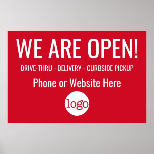 開いている – ロゴと詳細の追加 ポスター (正面)