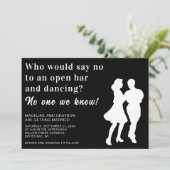 開おもしろいバー踊りカジュアル結婚式招待状 招待状 (スタンド正面)