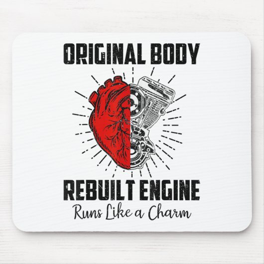 開おもしろい開ハート手術回復遺族M マウスパッド (正面)