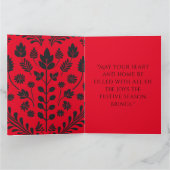 開かないで開く – 赤いパーソナライズされたクリスマス カード (内部)