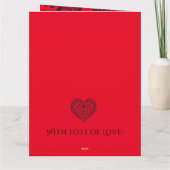 開かないで開く – 赤いパーソナライズされたクリスマス カード (裏面)