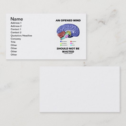 開かれた心を無駄にしてはならない(脳のユーモア) 名刺 (正面/裏面)
