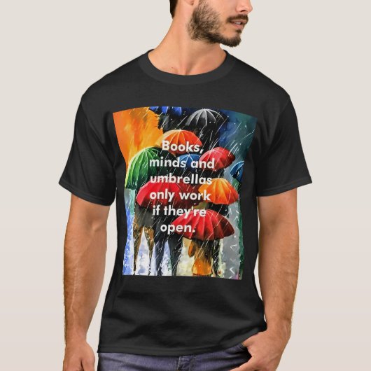 開かれた心、開かれた本 Tシャツ (正面)