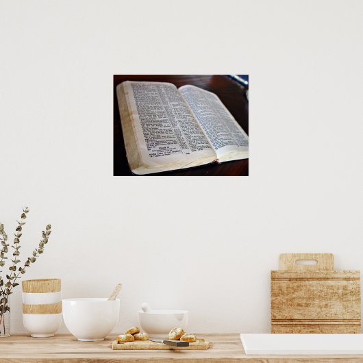 開かれた聖書 ポスター (キッチン)