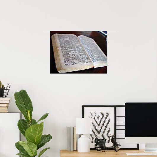 開かれた聖書 ポスター (ホームオフィス)