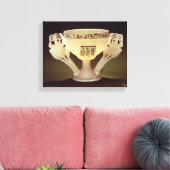 開き半分の型枠の飲みカップ キャンバスプリント (インサイチュ (リビング))