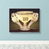 開き半分の型枠の飲みカップ キャンバスプリント (インサイチュ (ウッドフロア))