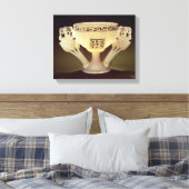 開き半分の型枠の飲みカップ キャンバスプリント (インサイチュ (寝室))