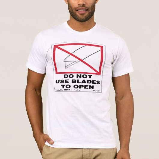 開くのに刃を使用しないで下さい Tシャツ (正面)