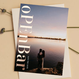 開くバーバラ金ゴールドが押された日付保存 箔招待状