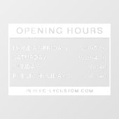 開く時間の白と透明なウィンドウの貼り付け ウィンドウサイン (シート)