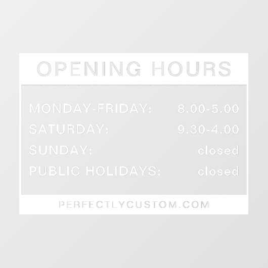 開く時間の白と透明なウィンドウの貼り付け ウィンドウサイン (シート)