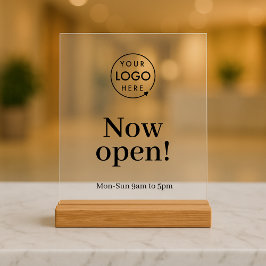 開く |営業時間ロゴ アクリルサイン