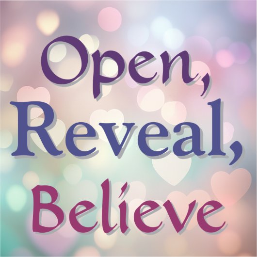 開く、表示す信じる シール (正面)