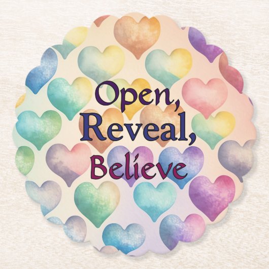 開く、表示す信じる ペーパーコースター (正面)