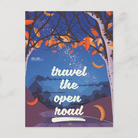 開けた道を進む ポストカード (正面)