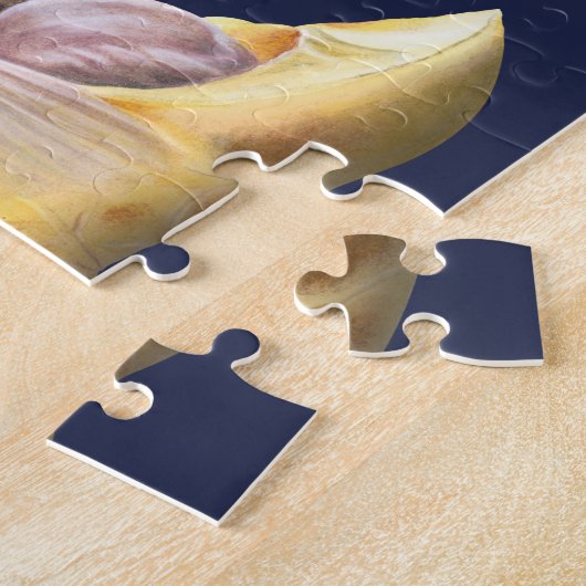 開けられた口のパズルを持つ鉄球棒のウミガメ ジグソーパズル (側面)