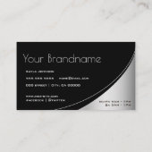 開エレガント口時間による白黒の効果 名刺 (裏面)