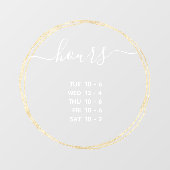 開モダン始時間エレガント金ゴールド円 ウィンドウサイン (シート)