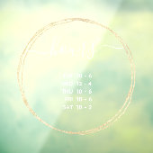 開モダン始時間エレガント金ゴールド円 ウィンドウサイン (シート3)