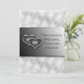 開会式の誓い – 招待状/2ハート – グレー/シルバー 招待状 (スタンド正面)