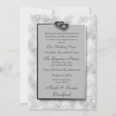 開会式の誓い – 招待状/2ハート – グレー/シルバー 招待状 (裏面)