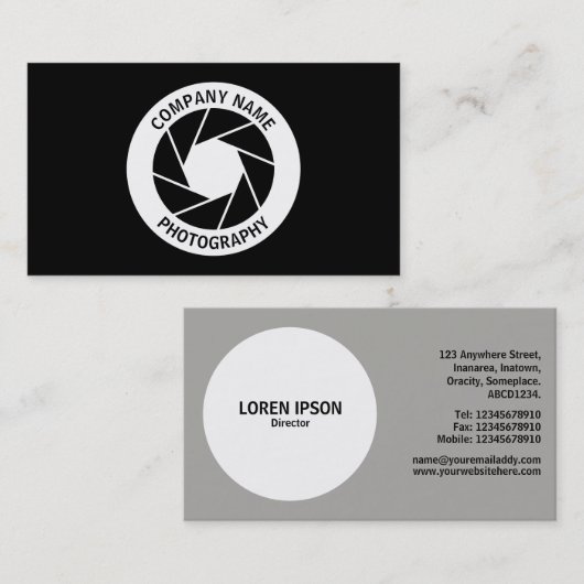 開口円 – 黒 名刺 (正面/裏面)