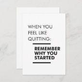 開始した理由を覚える – トレーニング 感動的 出欠カード (正面/裏面)