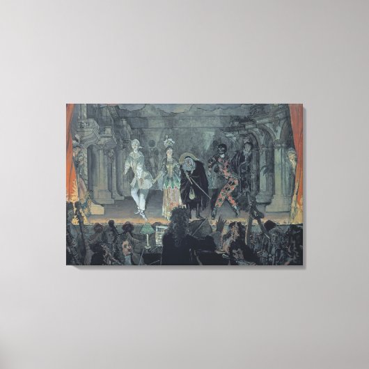 開始する前のフリーメーソンの集会 キャンバスプリント (正面)